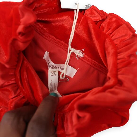 Matilda Jane Red Velour Ruffle Pants | Girls 4T | NWT Holiday Style - Picture 6 of 9